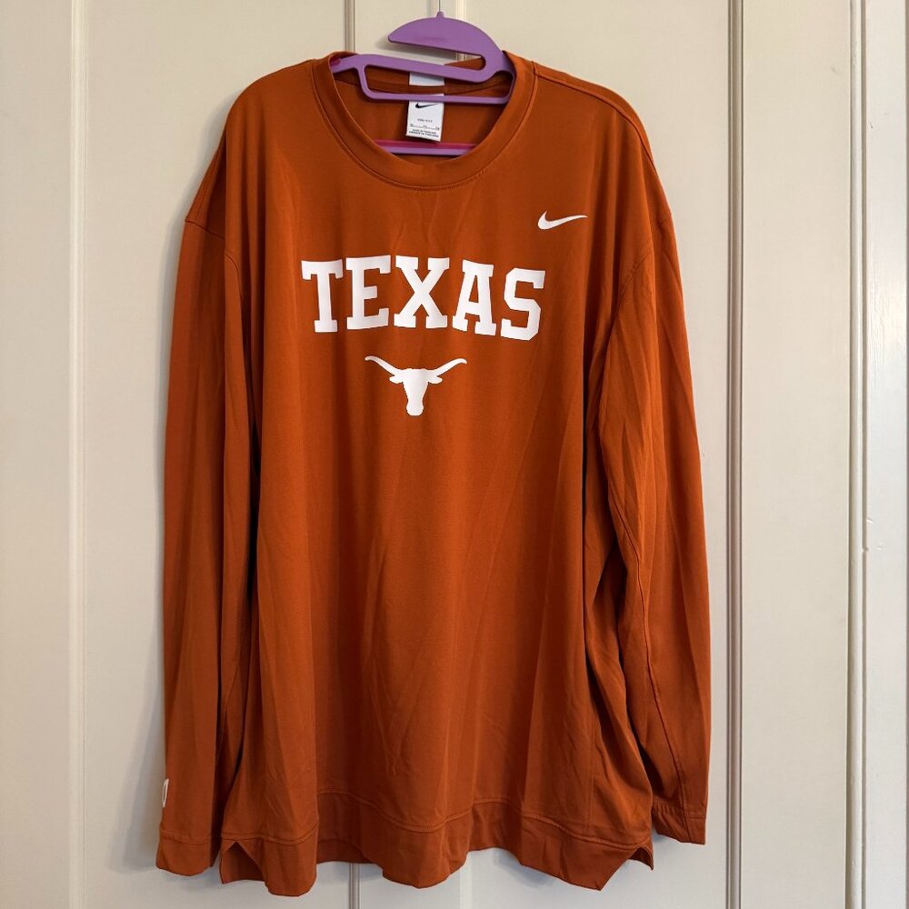 Nike Mens Dri-Fit Texas Longhorns KD Durant Basketball Warm Up Shirt Size XL